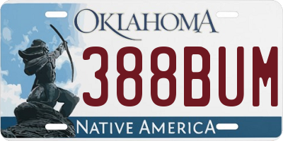 OK license plate 388BUM