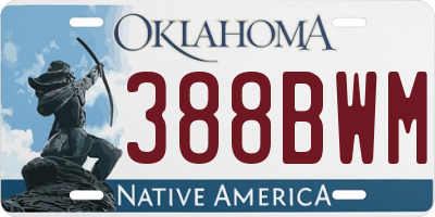 OK license plate 388BWM