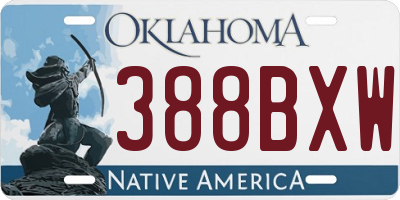 OK license plate 388BXW