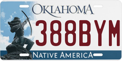 OK license plate 388BYM