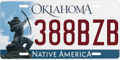 OK license plate 388BZB