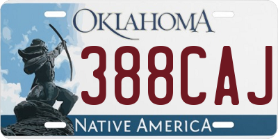 OK license plate 388CAJ