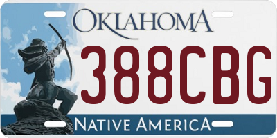 OK license plate 388CBG