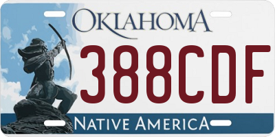 OK license plate 388CDF