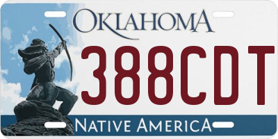 OK license plate 388CDT