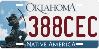OK license plate 388CEC