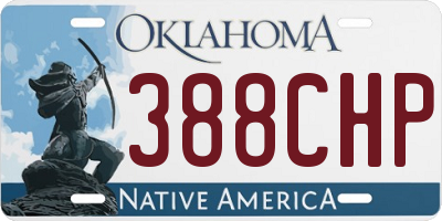 OK license plate 388CHP