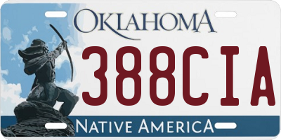 OK license plate 388CIA