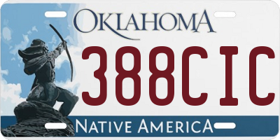 OK license plate 388CIC