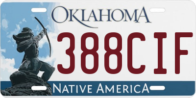 OK license plate 388CIF