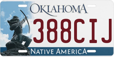 OK license plate 388CIJ