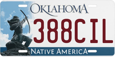 OK license plate 388CIL