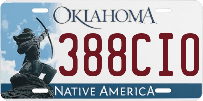 OK license plate 388CIO