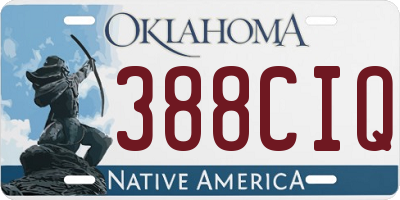 OK license plate 388CIQ