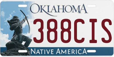 OK license plate 388CIS