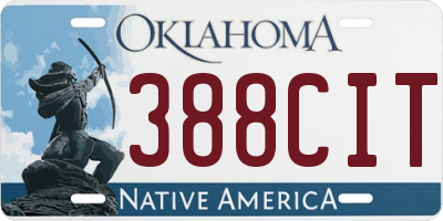OK license plate 388CIT