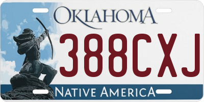 OK license plate 388CXJ