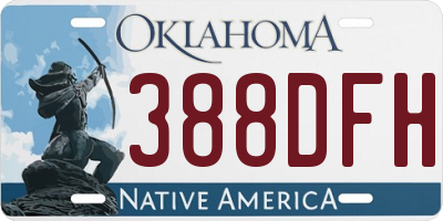 OK license plate 388DFH