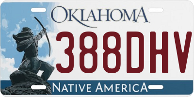 OK license plate 388DHV