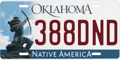 OK license plate 388DND