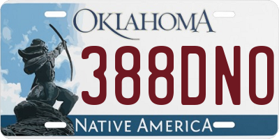 OK license plate 388DNO