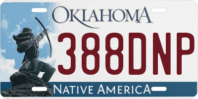 OK license plate 388DNP