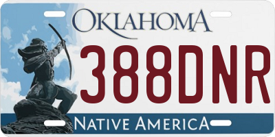 OK license plate 388DNR