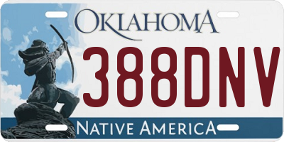 OK license plate 388DNV