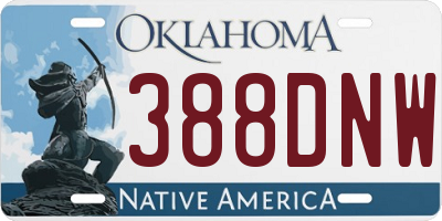 OK license plate 388DNW