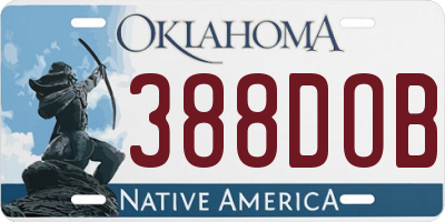 OK license plate 388DOB