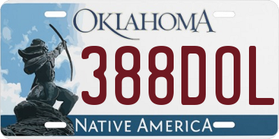 OK license plate 388DOL