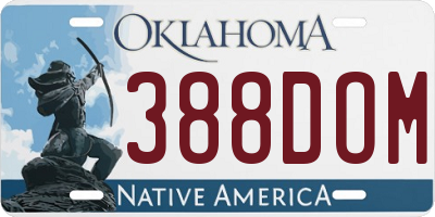 OK license plate 388DOM