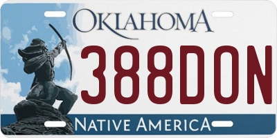 OK license plate 388DON