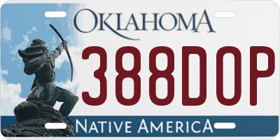 OK license plate 388DOP