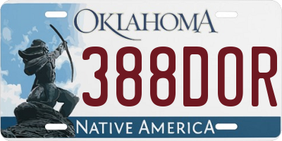 OK license plate 388DOR