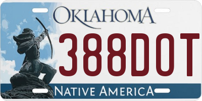 OK license plate 388DOT