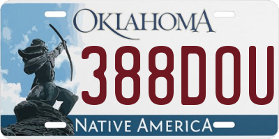 OK license plate 388DOU
