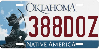 OK license plate 388DOZ