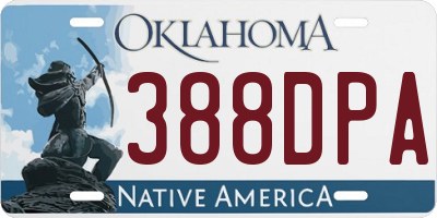 OK license plate 388DPA