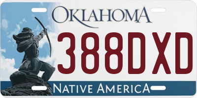 OK license plate 388DXD