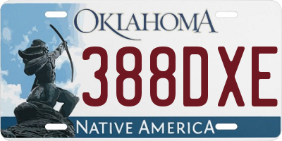 OK license plate 388DXE