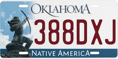 OK license plate 388DXJ