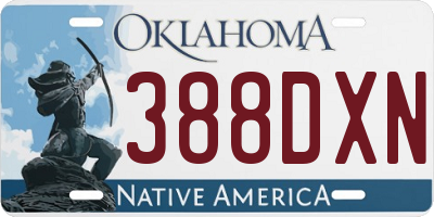 OK license plate 388DXN