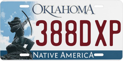 OK license plate 388DXP