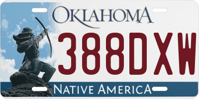 OK license plate 388DXW