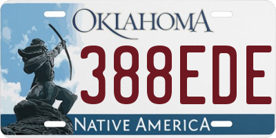 OK license plate 388EDE