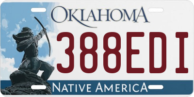OK license plate 388EDI
