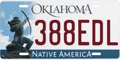 OK license plate 388EDL