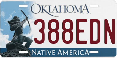 OK license plate 388EDN