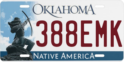 OK license plate 388EMK